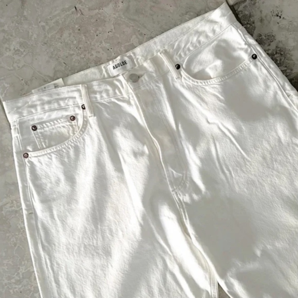 New AGOLDE 90s Pinch Waist High-Rise Straight Leg Jeans White Size 32, New w/Tag - Picture 6 of 6